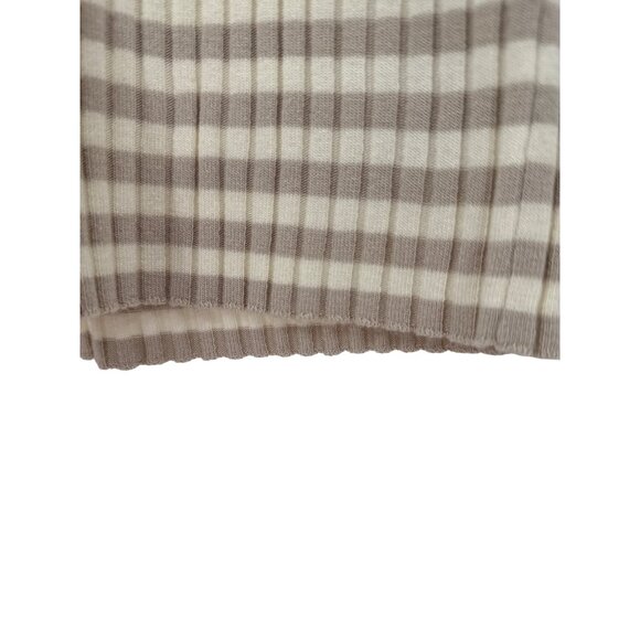 Anna Seravalli Ribbed Checkered Beige & White Turtleneck Sweater Medium - Picture 3 of 7